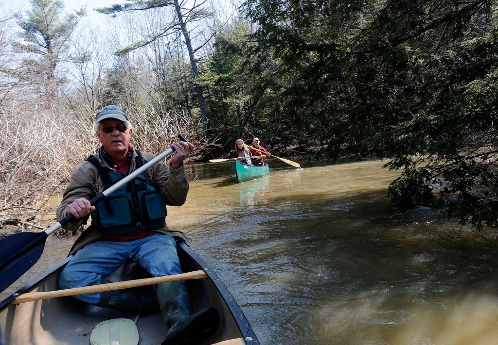Town resident Rob Wood navigates a stretch of  the Royal River Water Trail from New Gloucester to Yarmouth. Derek Davis/Press Herald Staff Photographer 
