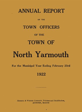 1922 annual town report cover
