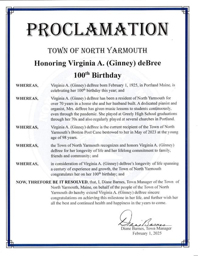 100th birthday proclamation