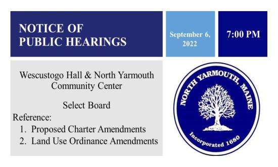 notice of public hearings 