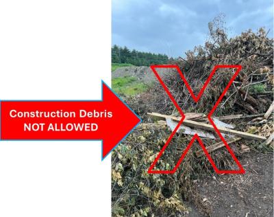 construction debris not allowed