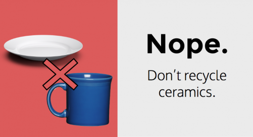 nope- ceramics are not recyclable