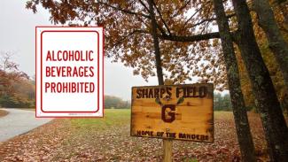 Sharp's field Alcoholic veverages prohibited
