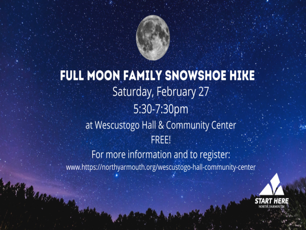 full moon family snowshoe hike
