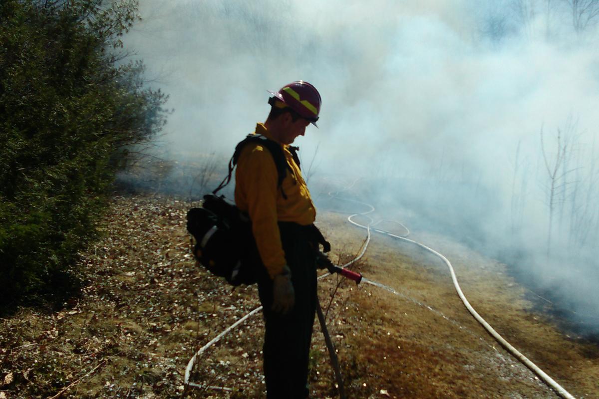 Training Burn with Pownal Fire and Maine Forest Service on Lawerance Rd in Pownal on 04/14/2016