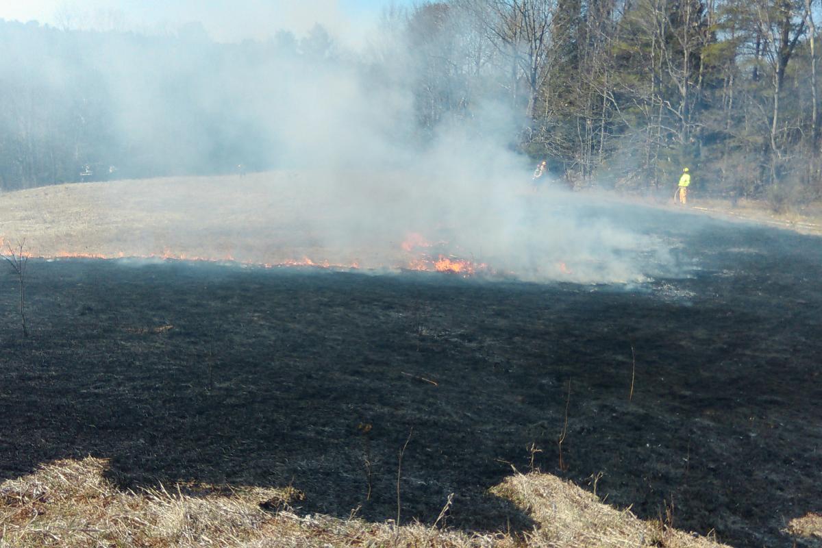 Training Burn with Pownal Fire, Maine Forest Service, and North Yarmouth Fire Rescue on Lawerance Rd in Pownal on 04/14/2016
