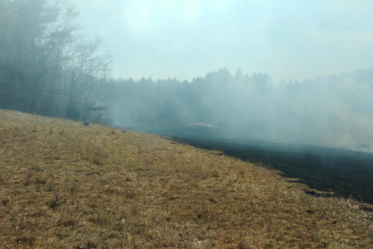 Training Burn with Pownal Fire, Maine Forest Service, and North Yarmouth Fire Rescue on Lawerance Rd in Pownal on 04/14/2016