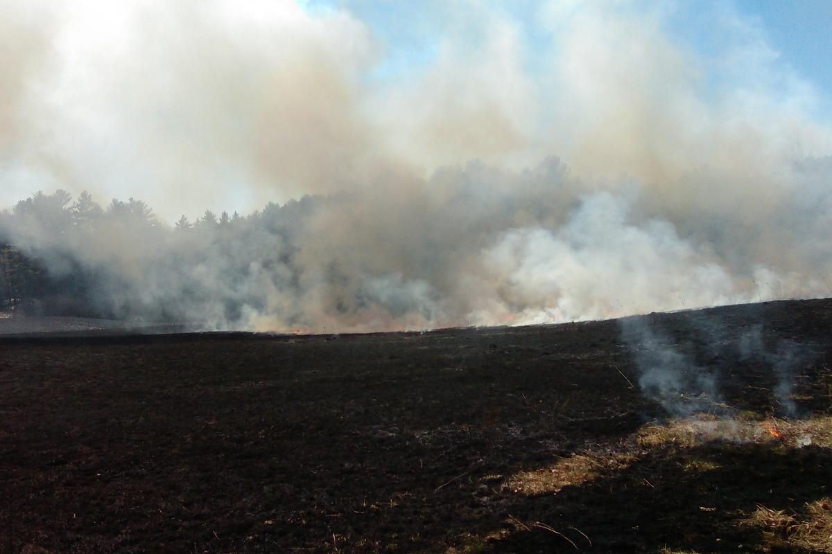 Training Burn with Pownal Fire, Maine Forest Service, and North Yarmouth Fire Rescue on Lawerance Rd in Pownal on 04/14/2016
