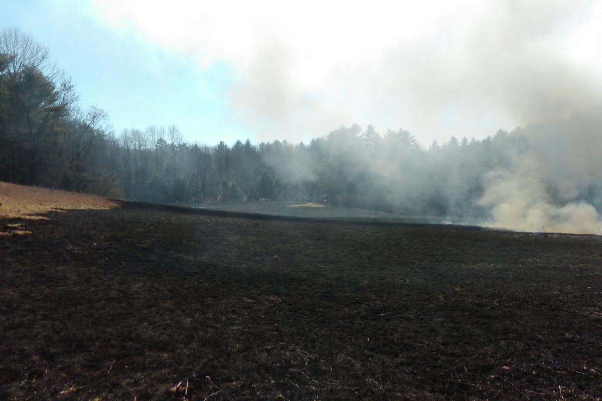 Training Burn with Pownal Fire, Maine Forest Service, and North Yarmouth Fire Rescue on Lawerance Rd in Pownal on 04/14/2016