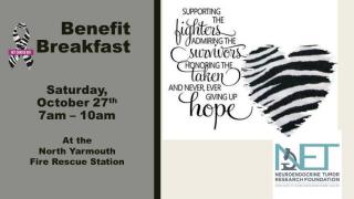 2nd Annual Benefit Breakfast Saturday October 27th