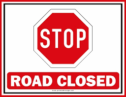 stop  road closed