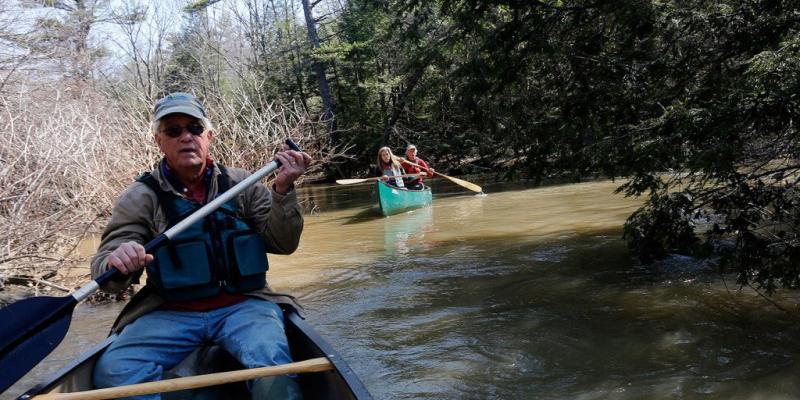 Town resident Rob Wood navigates a stretch of  the Royal River Water Trail from New Gloucester to Yarmouth. Derek Davis/Press Herald Staff Photographer 
